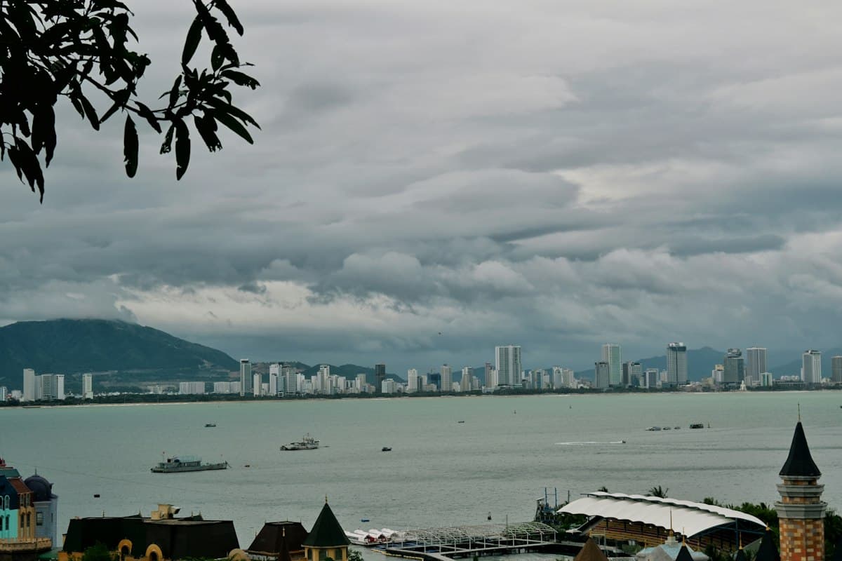 View from Hon Tre island across the bay to the Nha Trang skyline