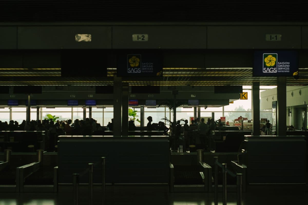 Check-in desks at Tan Son Nhat airport in Ho Chi Minh City