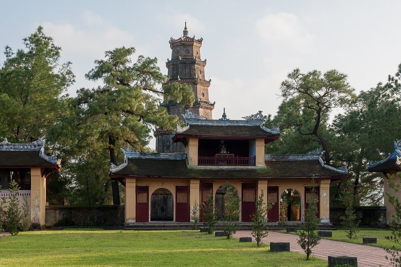 Thien Mu Pagoda in Hue, a center of Vietnamese Buddhist festivals